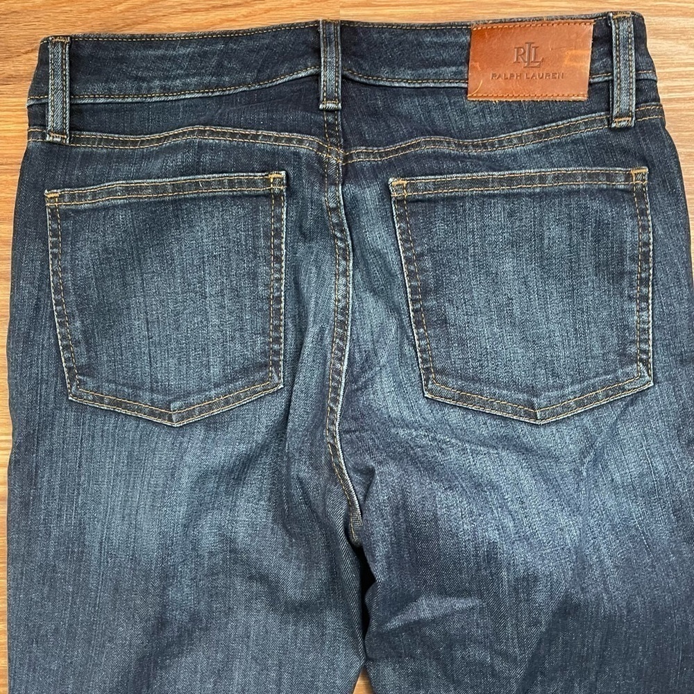 Lauren Ralph Lauren Blue Dark Wash Straight Leg Jeans  US 6 - Picture 4 of 6